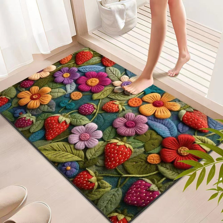 Floral Textured Indoor Mat Bowlift
