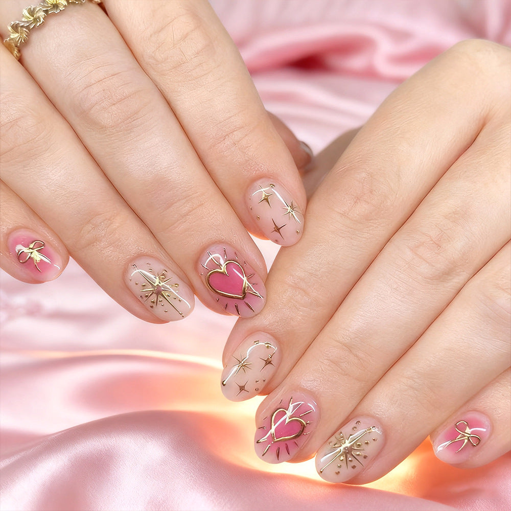 Heart-Embellished Nail Art Set Bowlift