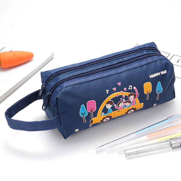 Fun-Themed Multi-Zipper Pencil Case Bowlift