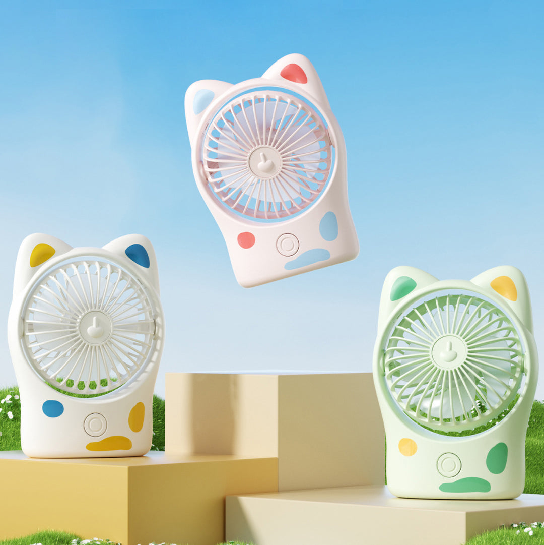 Women Portable Mini Cooling Fan with Cat Ears Bowlift