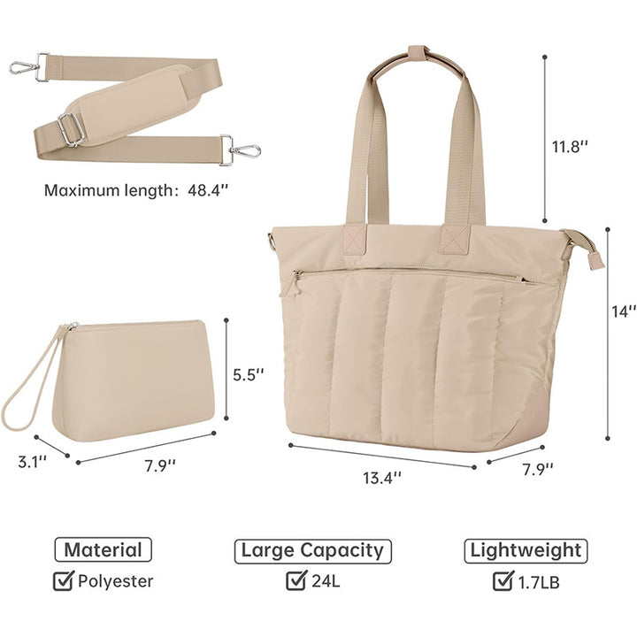 Practical and stylish tote bag with detachable cosmetics pouch Bowlift