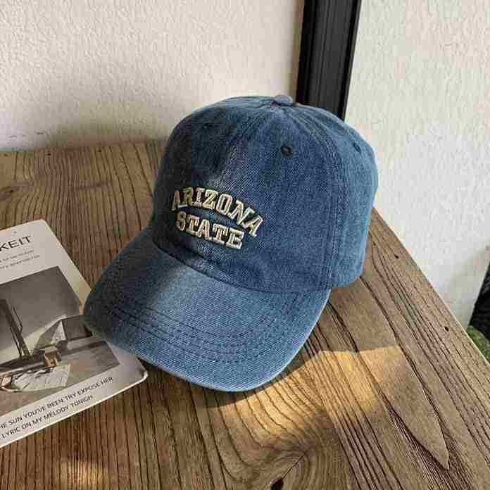 Unisex Vintage-Inspired Embroidered Denim Cap Bowlift