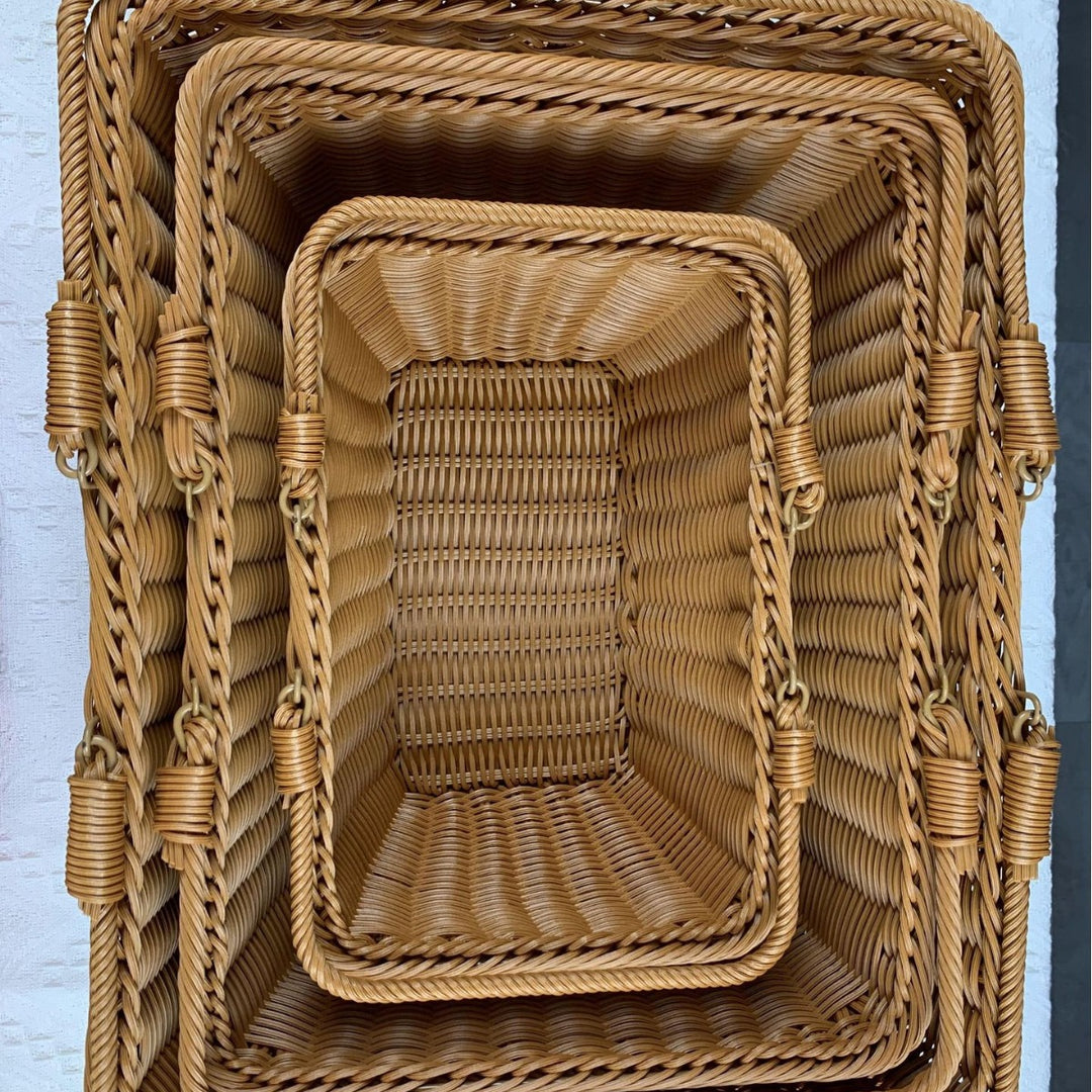 Handcrafted Rectangular Woven Storage Basket Bowlift