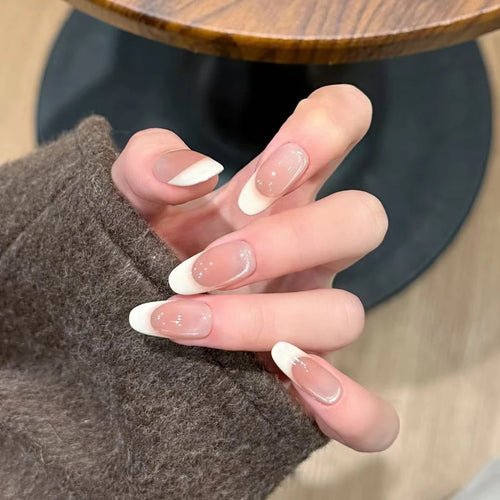 Ombre French Tip Press-On Nails Bowlift