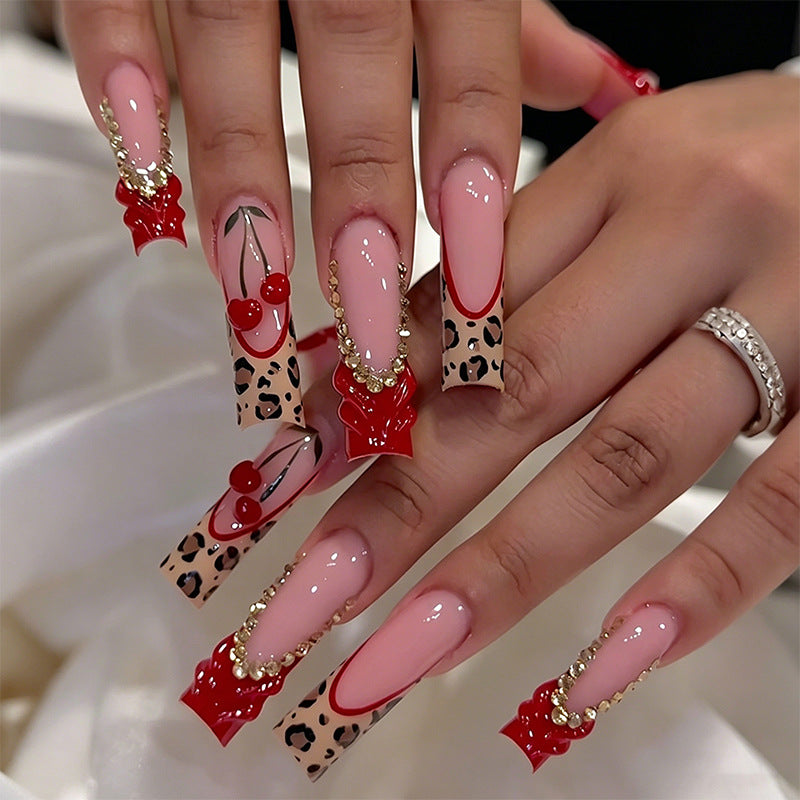 Elegant artificial nails with hand-painted floral accents Bowlift