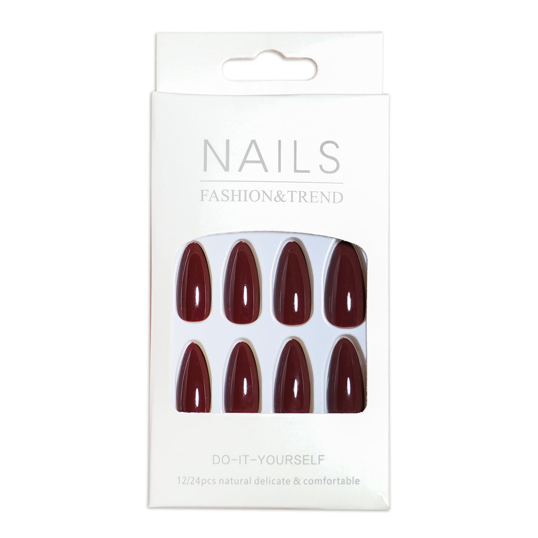 Elegant Almond-Shaped Press-On Nails Set Bowlift