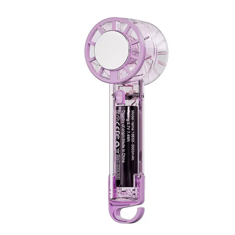 Unisex Transparent Rechargeable Handheld Fan Bowlift