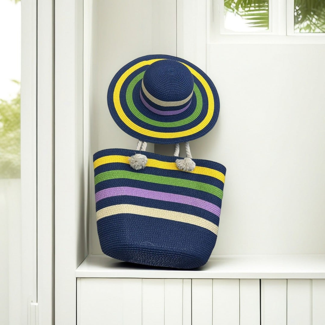 Beach bag with colorful stripes Bowlift