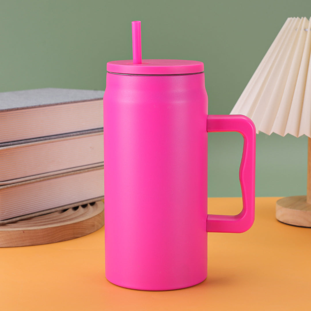 Ladies thermal mug with lid and straw Bowlift