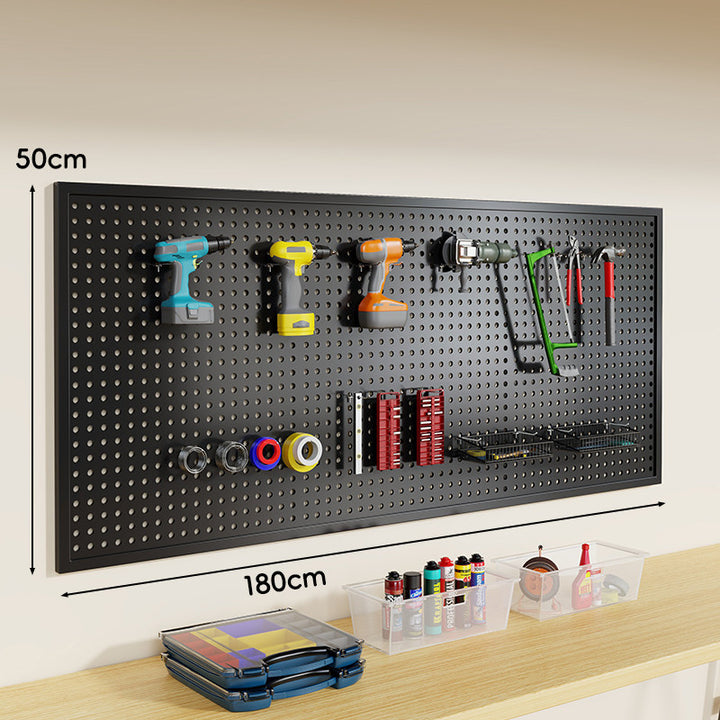 Heavy-Duty Framed Perforated Steel Pegboard Panel Tool Organizer