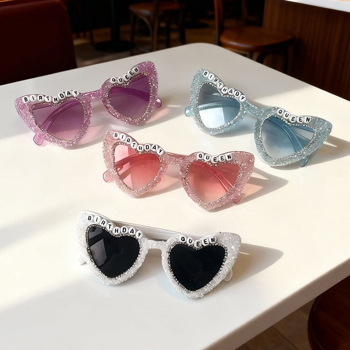 Rhinestone-Embellished Heart Sunglasses Bowlift