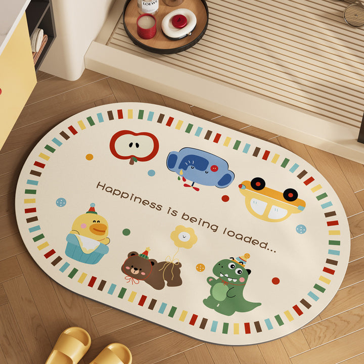 Playful Cartoon Animal Area Mat Bowlift