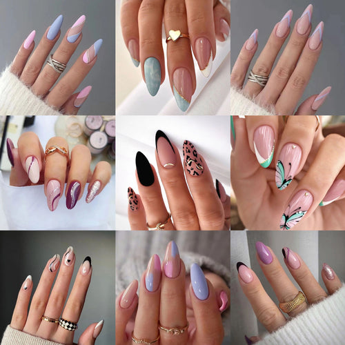 Artistic Heart-Accent Press-On Nail Set Bowlift