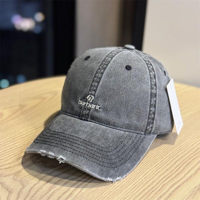 Men's Distressed Cotton Twill Baseball Cap Bowlift