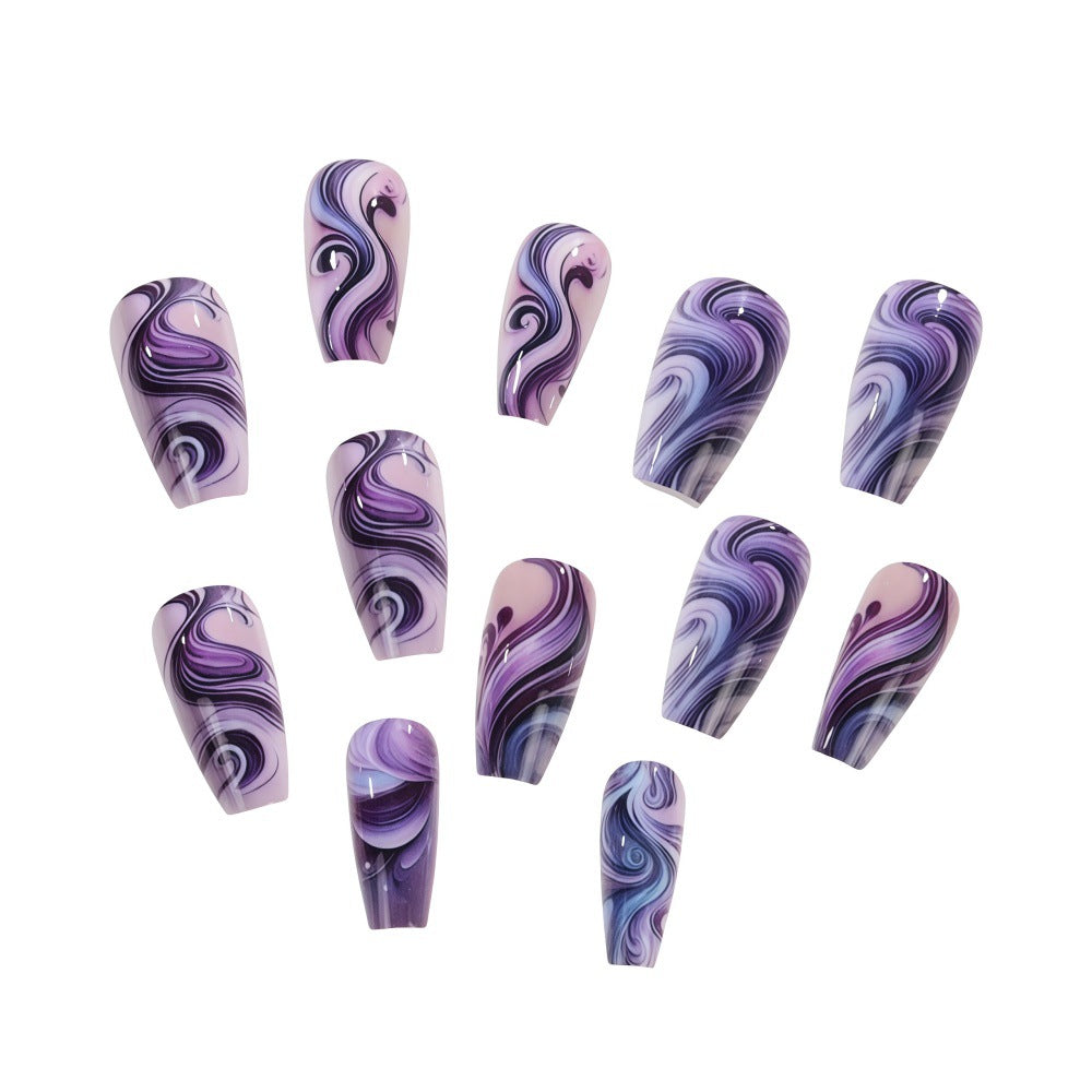Artificial nails with elegant marble design Bowlift