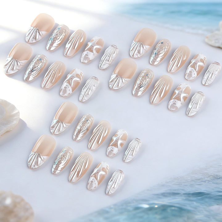 Artistic Ocean-Inspired Gel Nail Design Bowlift