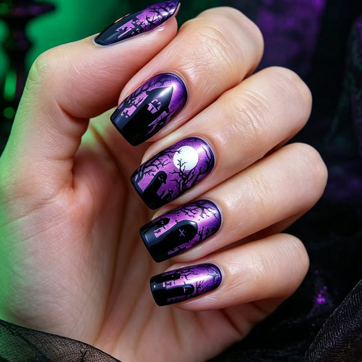 Artificial nails in mystical Halloween style Bowlift