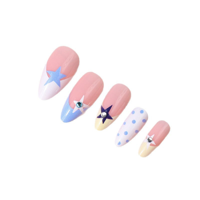 Starry-Themed Press-On Nail Art Bowlift