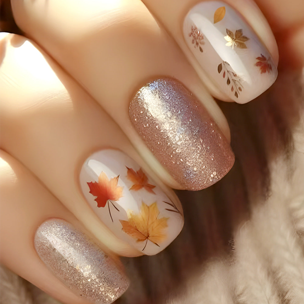 Artistic Autumn-Themed Press-On Nails Bowlift