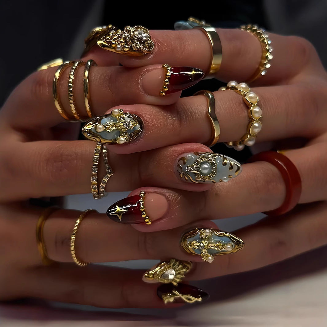 Luxury 3D Metallic Nail Art Extensions Bowlift