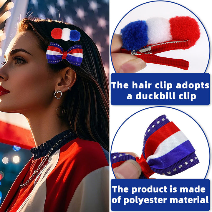 Women's Independence Day mini grosgrain ribbon hair bow with alligator clip Bowlift