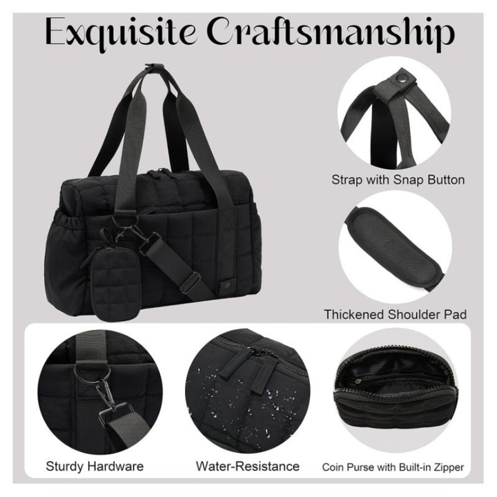 Quilted Multi-Purpose Gym Duffle Bag Bowlift