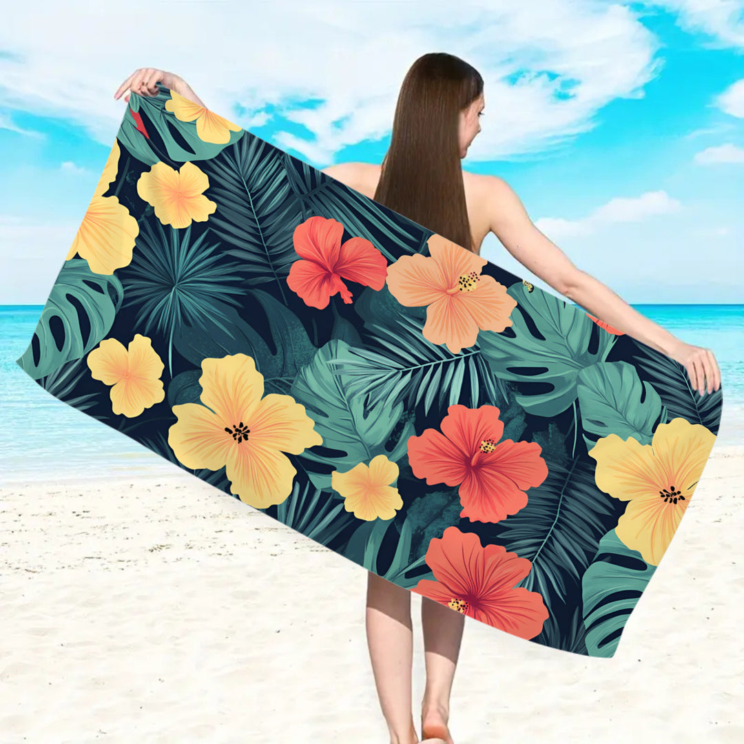 Beach towel with colorful floral pattern Bowlift