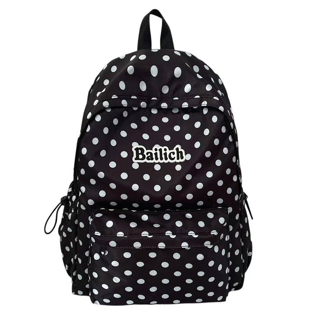 Polka Dot Patterned Casual Backpack Bowlift
