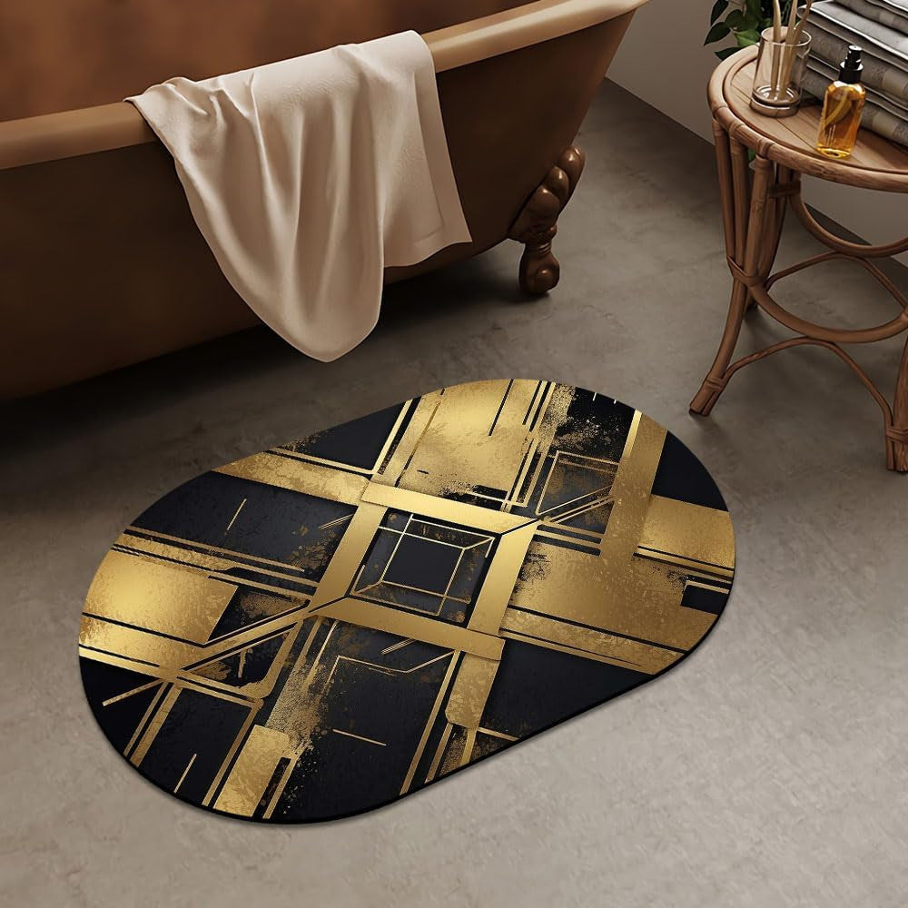 Luxurious Abstract Marble Design Bath Mat