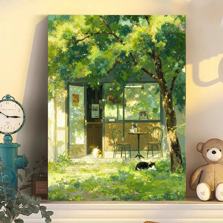 Cozy Café Scene Canvas Artwork Bowlift