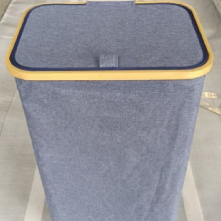 Stylish laundry basket with wooden lid Bowlift