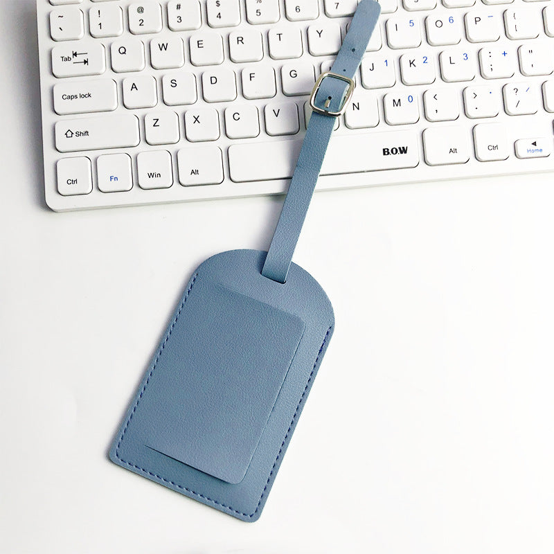 Premium Leather Luggage Tag with Adjustable Strap and ID Window Bowlift