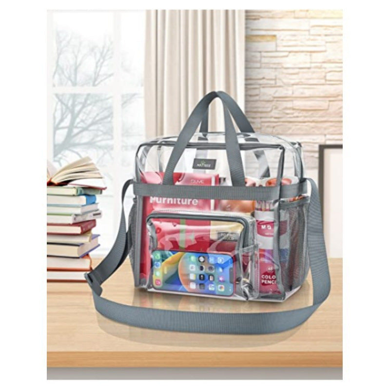 Transparent Handbag with Textured Design Bowlift