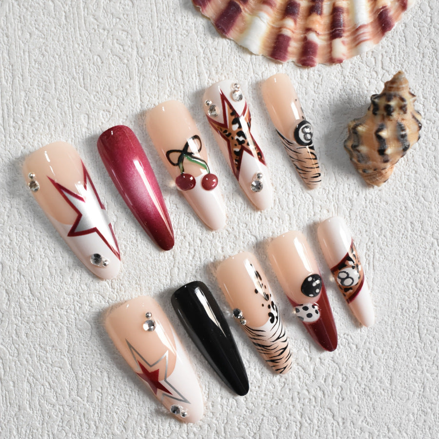 Artistic Stiletto Press-On Nail Set with Unique Designs Bowlift