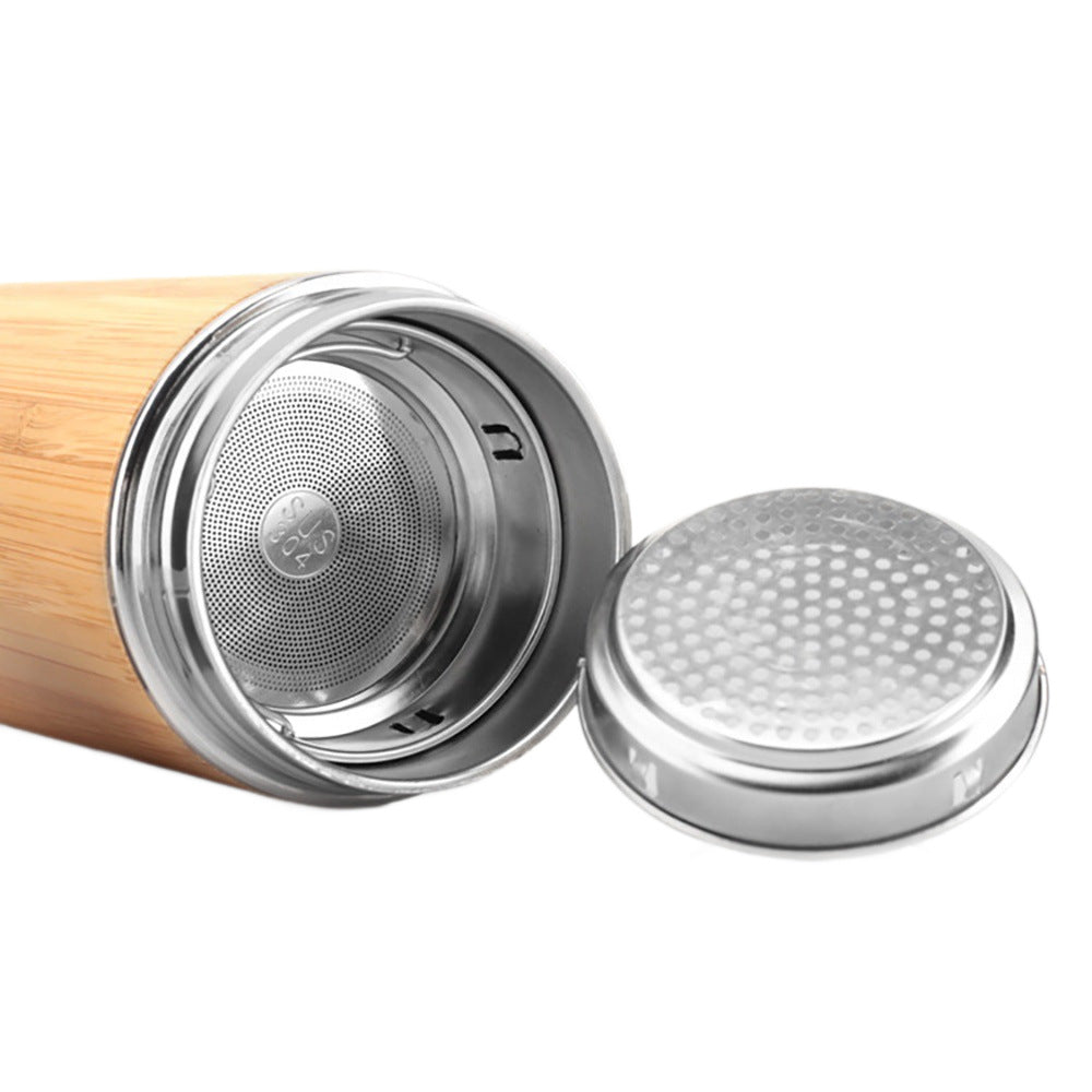 Ladies elegant insulated drinking bottle made of bamboo with double wall Bowlift