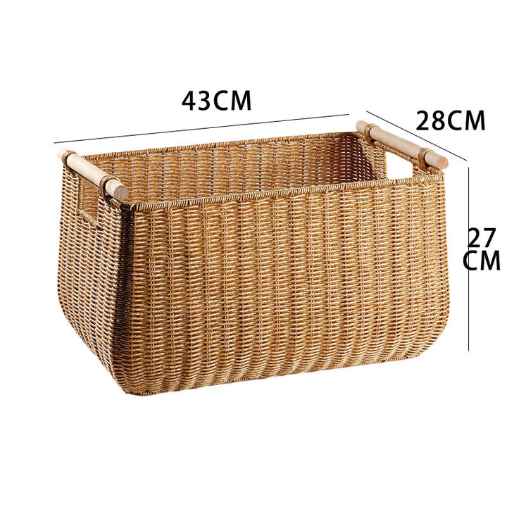 Large Handwoven Storage Basket with Ergonomic Handles Bowlift