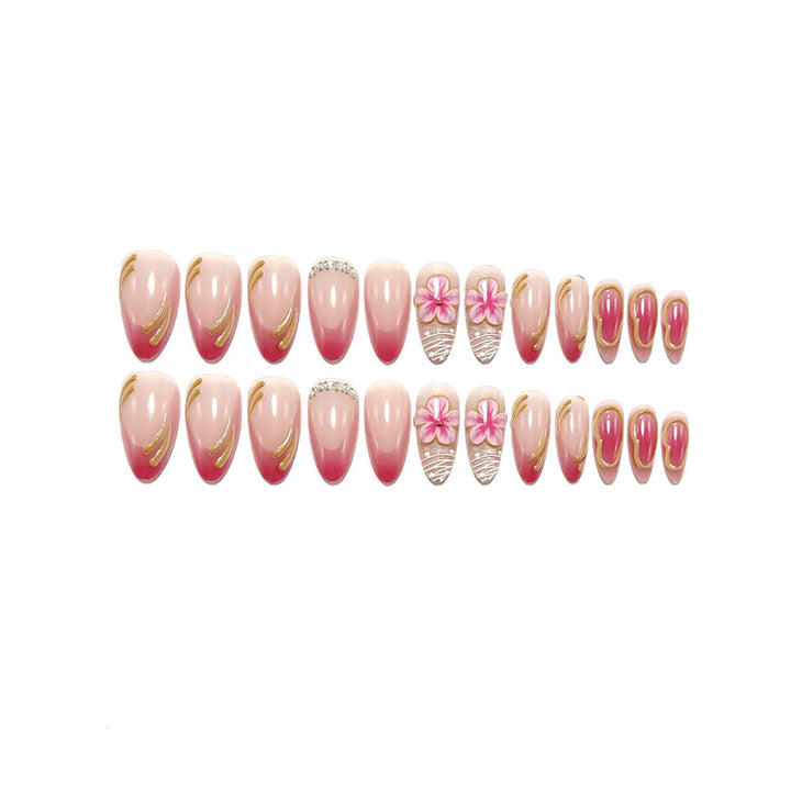 Artificial nails with floral and glamorous accents Bowlift