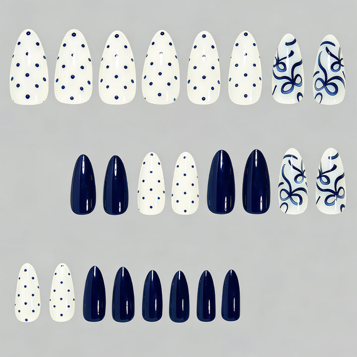 Artistic Bow and Dot Press-On Nail Set Bowlift