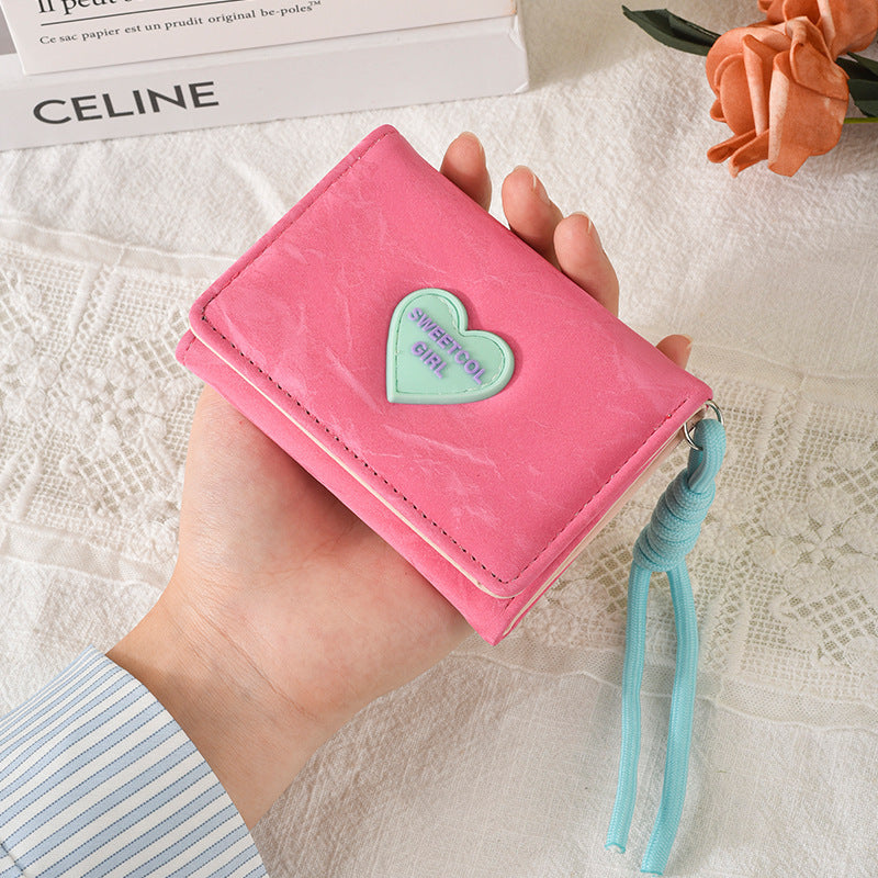 Cute Heart-Embellished Wallet Bowlift