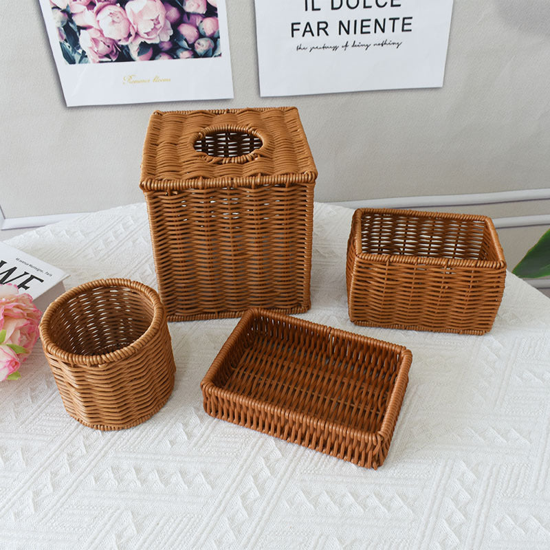 Handcrafted Woven Storage Basket with Open Top Bowlift