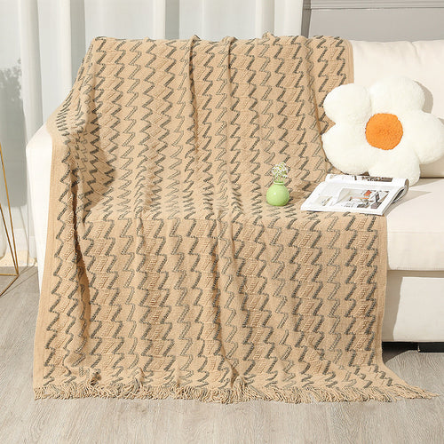 Women's Decorative Zigzag Knit Blanket Bowlift
