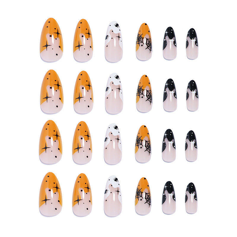 Artistic Halloween-Themed Press-On Nail Set Bowlift