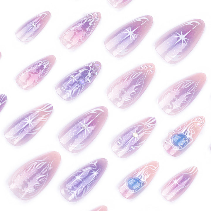 Artful nail extensions in an elegant design with gloss accents Bowlift