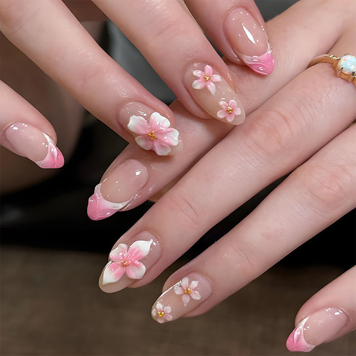 Floral Art Press-On Nail Set Bowlift