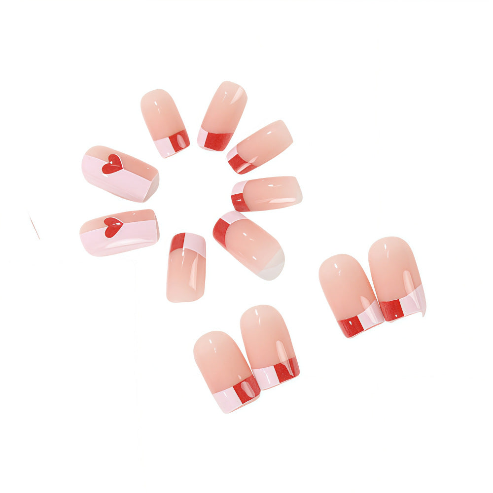 Artificial nails with romantic heart patterns Bowlift