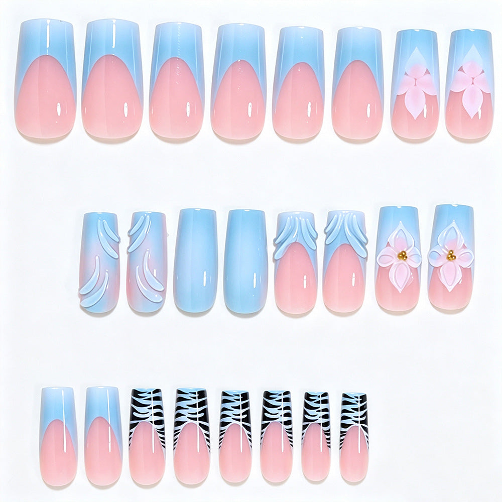 Decorative Long Press-On Nail Art Bowlift