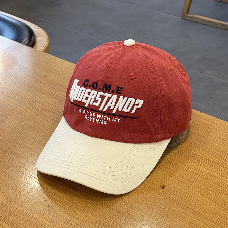Unisex Casual Textured Cap with Playful Embroidery Bowlift