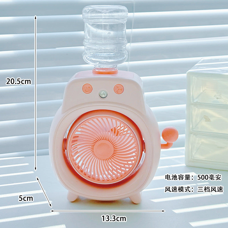 Ladies Portable Hand Fan with Water Mist Bowlift