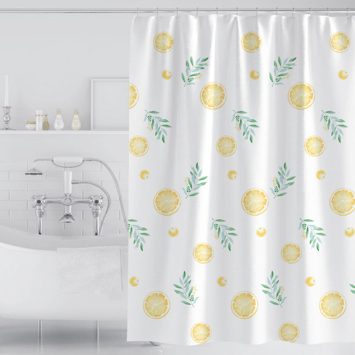 Women's Vibrant Citrus Print Shower Curtain Bowlift