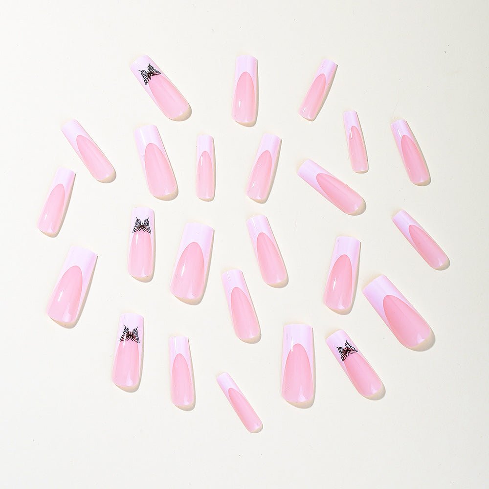 Elegant Butterfly Accent Nail Art Extensions Bowlift